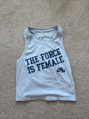 Nike Women’s White Tank Top - The Force Is Female Graphic